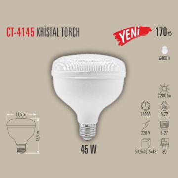 CATA CT-4145 45 Watt Torch LED Ampul - Beyaz Işık (6400K)
