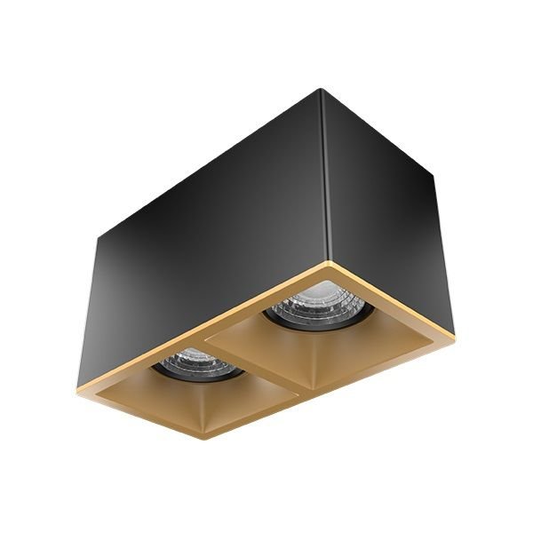 GOYA GY 1862-8 2x8 Watt Siyah-Gold Sıva Üstü İkili LED Spot