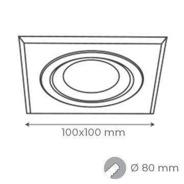 goldX ZE616-WH Beyaz-Krom Sıva Altı Kare Spot Kasası