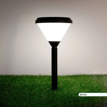 ACK AG60-07831 20 Watt/h Solar Set Üstü Aplik/Kazıklı Solar Bahçe Armatürü - Beyaz Işık (6500K) - PC Gövde