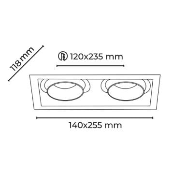 MOLLED MOL5027 2x30 Watt Siyah/Beyaz Kasa LED Mağaza Spotu (SAMSUNG/OSRAM LED & EAGLERISE/PHILIPS/LIFUD Driver)