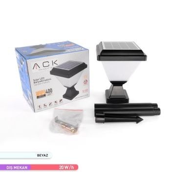 ACK AG60-06831 20 Watt/h Solar Set Üstü Aplik - Beyaz Işık (6500K) - PC Gövde