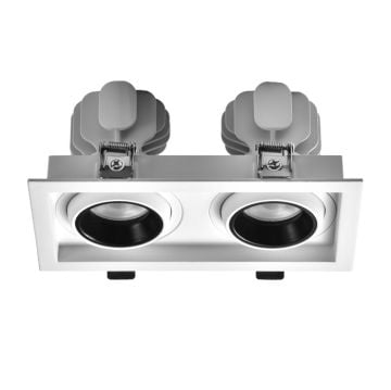 MOLLED MOL5026 2x20 Watt Beyaz/Siyah Kasa LED Mağaza Spotu (SAMSUNG/OSRAM LED & EAGLERISE/PHILIPS/LIFUD Driver)