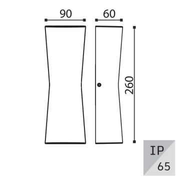 EGGE EG-9225 2x6 Watt Antrasit Çift Yönlü Dış Mekan LED Aplik (CREE LED) - Gün Işığı (3000K)