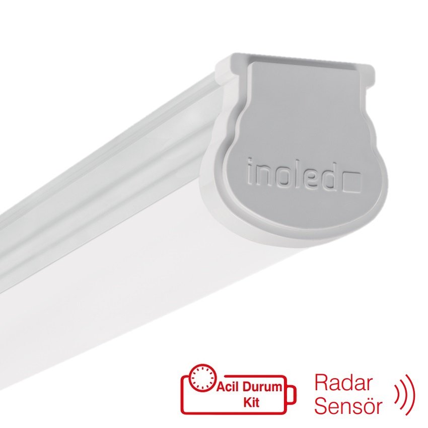 inoled 2944-K-01 40 Watt 120 cm Radar Sensörlü ve Acil Aydınlatma Kitli Nemliyer LED Etanj - Beyaz Işık (6500K)