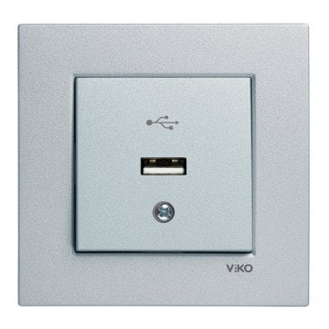VİKO Novella/Trenda 92605015 USB Konnektör Kapağı [Gümüş]
