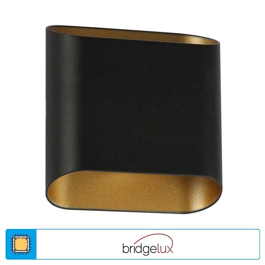 JUPITER LW448 S&A 2x3 Watt Siyah-Gold Çift Yönlü Dış Mekan LED Aplik - Gün Işığı (3000K)