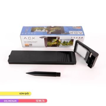 ACK AG60-03801 10 Watt/h Solar Kazıklı Bahçe Armatürü - Gün Işığı (3000K) - PC Gövde