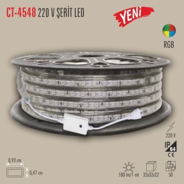 CATA CT-4548 220 Volt Dış Mekan RGB Şerit Led (50 Metre)