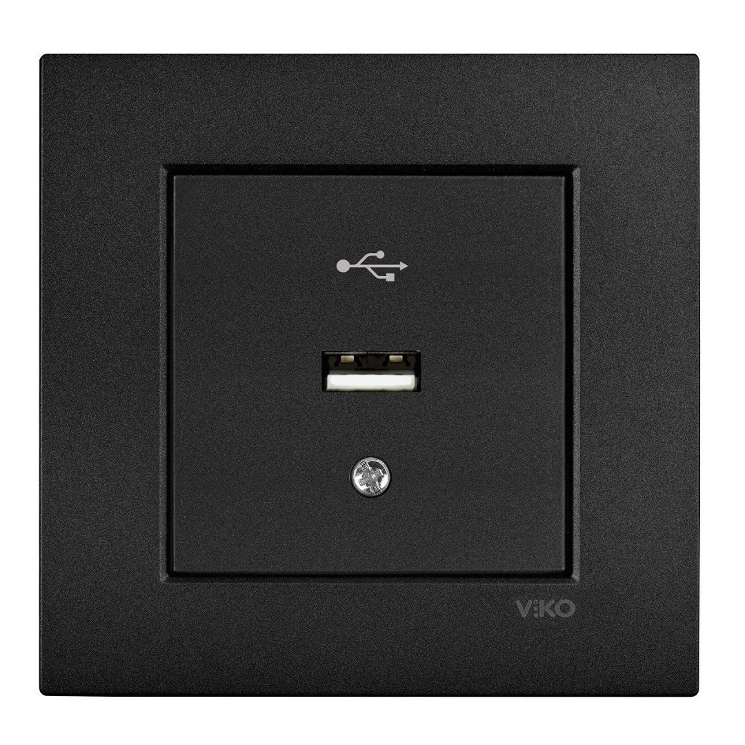 VİKO Novella/Trenda 92605515 USB Konnektör Kapağı [Siyah]