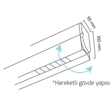 GOYA GY 8039-120 Siyah/Beyaz Kasa 40 Watt 120 cm Hareketli Gövdeli Lensli Lineer Sarkıt Armatür