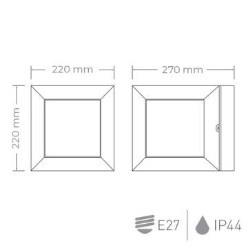 ACK AG31-00132 Siyah Set Üstü Küp Aplik (Metal Gövde - E27 Duylu)
