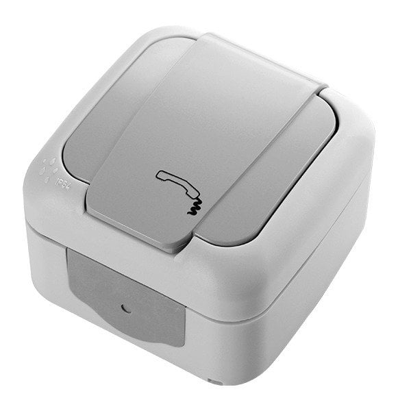 VİKO Palmiye 90555513 Nümeris-Telefon Prizi (RJ11) [Gri]