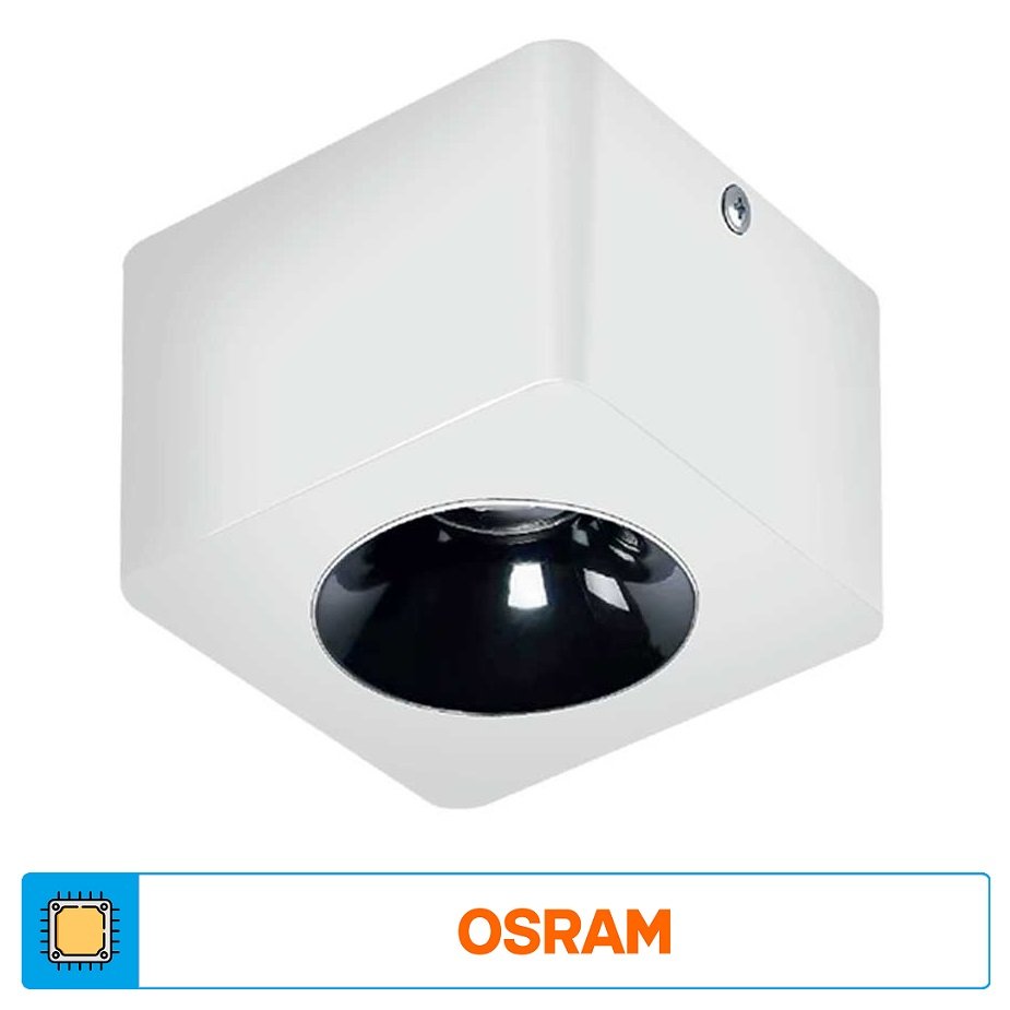 ACK AH12-01100 10 Watt 10x10x6 cm Beyaz-Platin Sıva Üstü LED Spot - Metal - Gün Işığı (3000K)