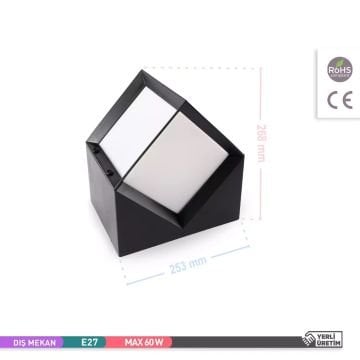 ACK AG55-06021 Lunar Siyah Set Üstü Aplik (PC Gövde - E27 Duylu)