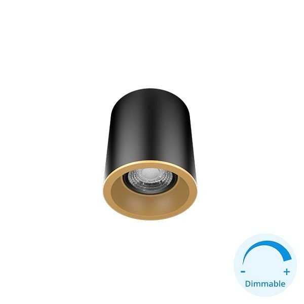 GOYA GY 1857-8 8 Watt Siyah-Gold Kasa Sıva Üstü DİMLİ Silindir Spot