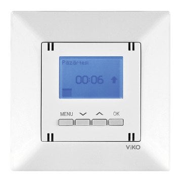 VİKO Karre/Meridian 90967133 Programlanabilir Dijital Jaluzi Anahtarı [Beyaz]
