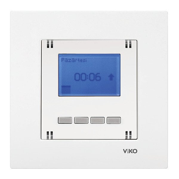 VİKO Karre/Meridian 90967133 Programlanabilir Dijital Jaluzi Anahtarı [Beyaz]