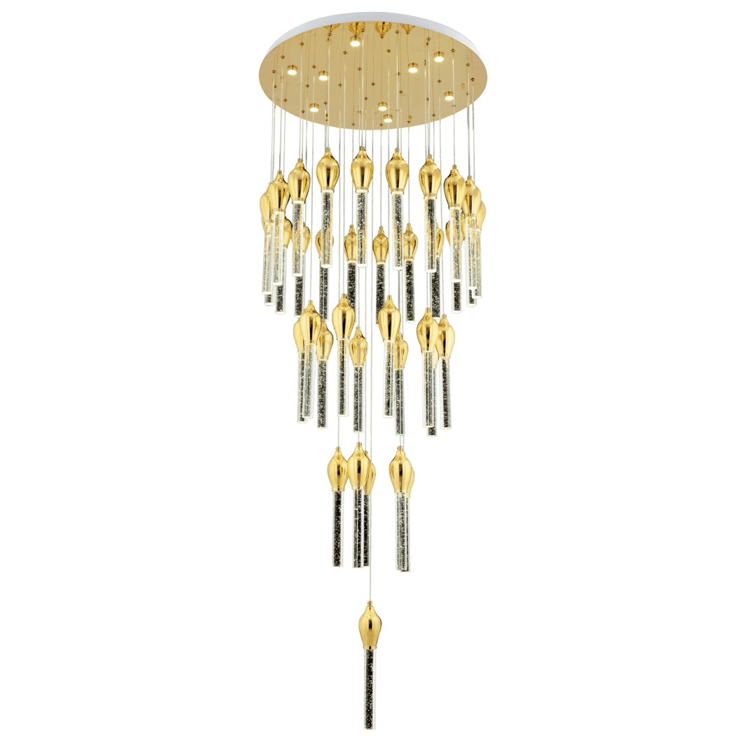 CL-520 108 Watt Otuzlaltılı Gold LED Avize