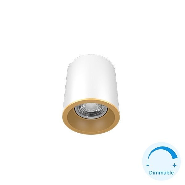 GOYA GY 1857-8 8 Watt Beyaz-Gold Sıva Üstü DİMLİ Silindir Spot