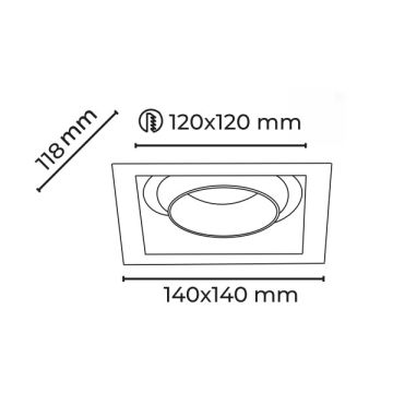MOLLED MOL5025 20 Watt Beyaz/Siyah Kasa Kare LED Mağaza Spotu (SAMSUNG/OSRAM LED & EAGLERISE/PHILIPS/LIFUD Driver)