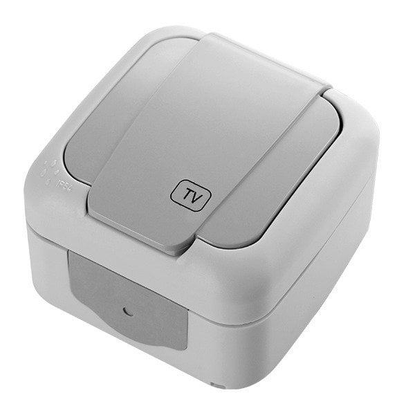 VİKO Palmiye 90555549 TV Prizi (Dirençsiz) [Gri]