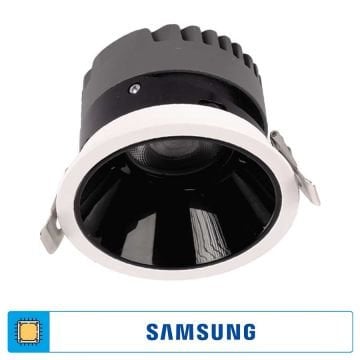 8 Watt Siyah-Beyaz Sıva Altı Yuvarlak SAMSUNG LED Spot - Ilık Beyaz (4000K)