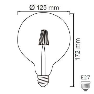 HOROZ 001-030-0006 6 Watt LED Rustik G125 Glop Ampul (Amber)