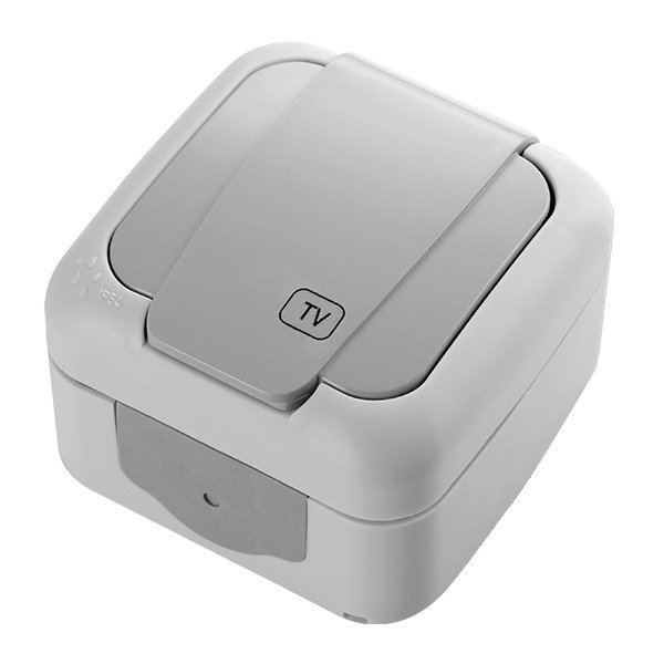 VİKO Palmiye 90555510 TV Prizi (Sonlu) [Gri]