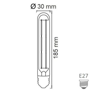 HOROZ 001-033-0006 6 Watt 18.5 cm LED Rustik Çubuk Ampul (Amber)