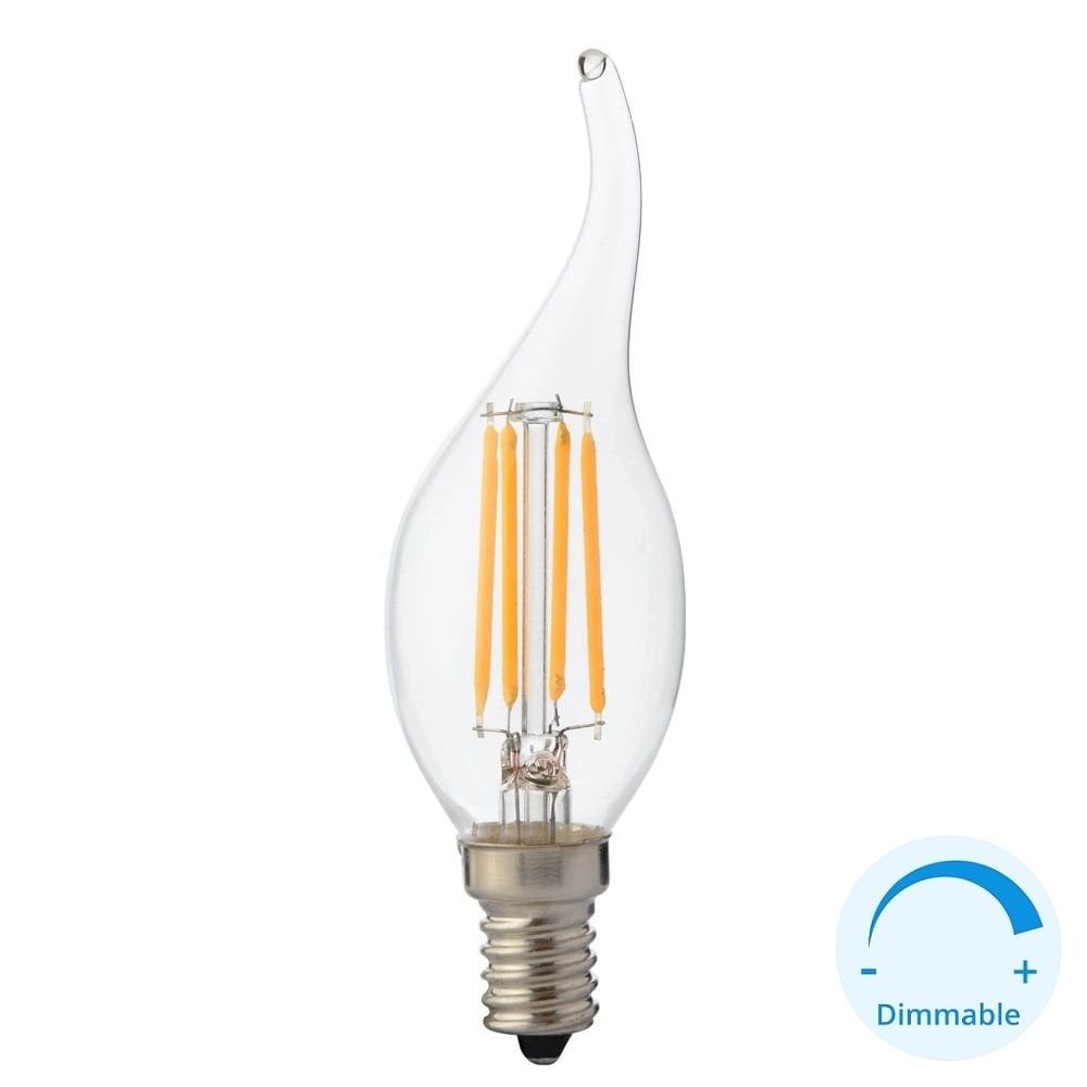 HOROZ 001-014-1006 6 Watt Şeffaf Camlı Dimli Rustik Kıvrık Mum Ampul