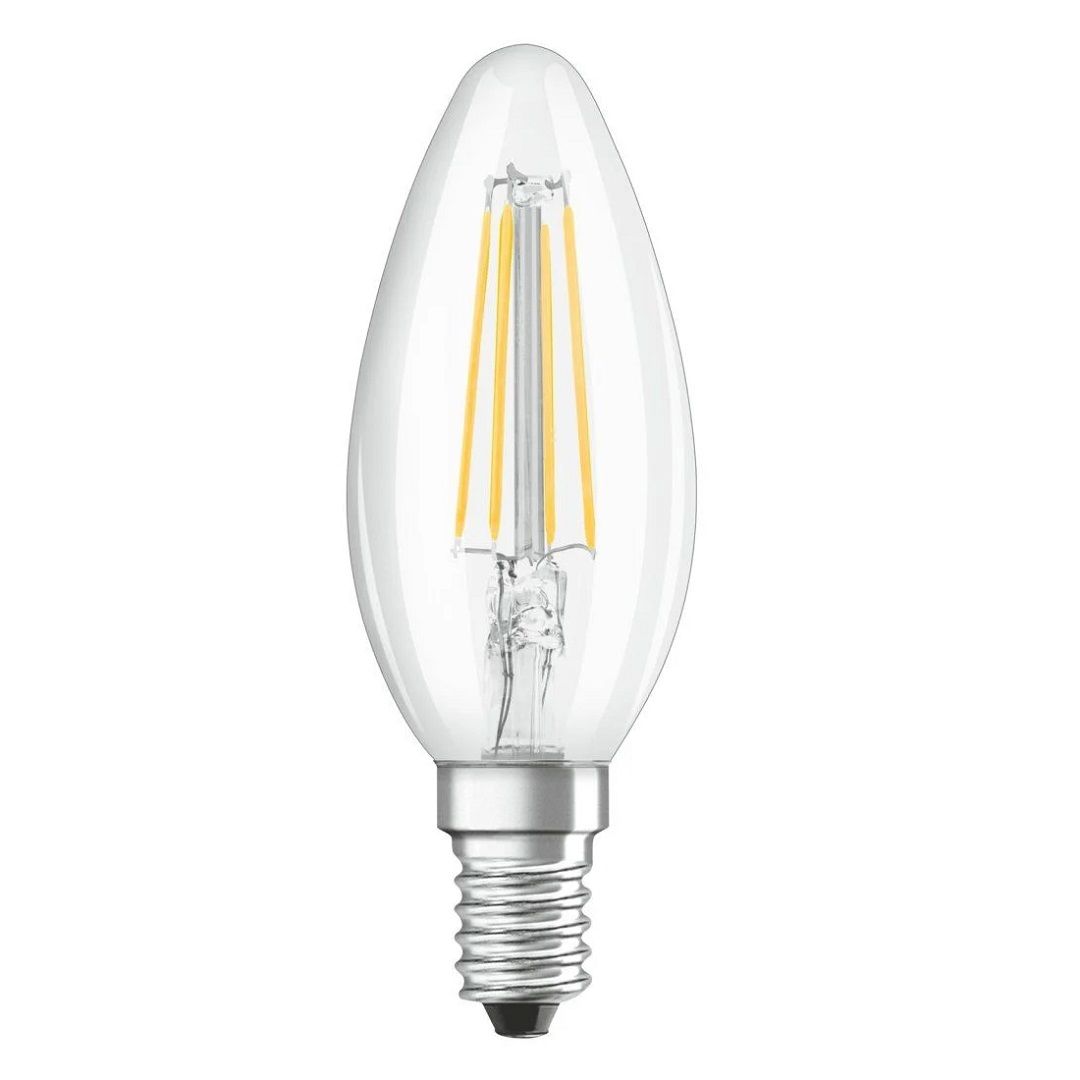 OSRAM 4 Watt Şeffaf Camlı Rustik Mum Ampül - Beyaz Işık (6500K) [LED Star CL B40 4W/865 E14 230V 470Lm]