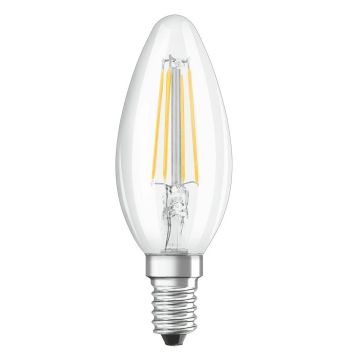 OSRAM 4 Watt Şeffaf Camlı Rustik Mum Ampül - Beyaz Işık (6500K) [LED Star CL B40 4W/865 E14 230V 470Lm]