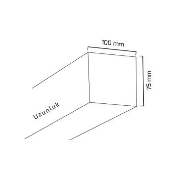 GOYA GY 8045-180 Siyah/Beyaz Kasa 74 Watt 180 cm Sıva Üstü Lineer Armatür