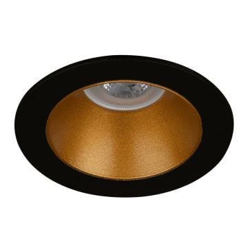 goldX ZE708-BK-G Siyah-Gold Sıva Altı Yuvarlak Spot Kasası