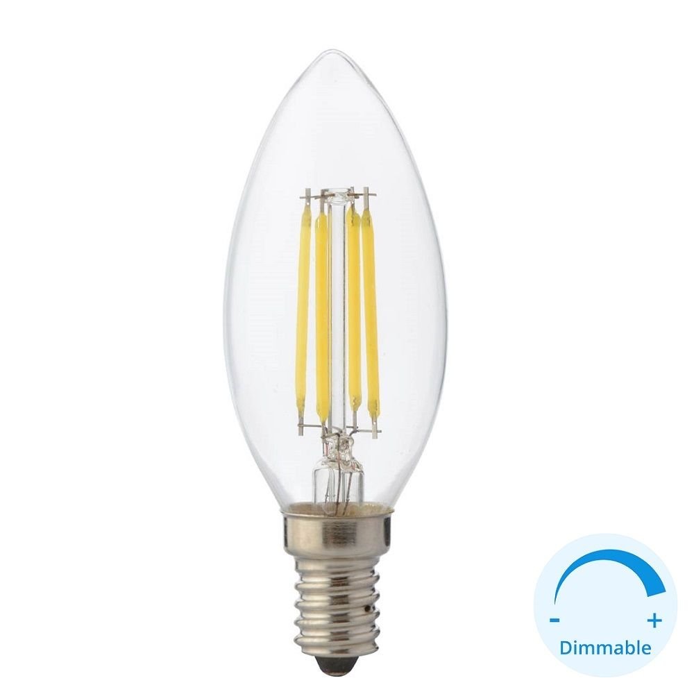HOROZ 001-013-1004 4 Watt Şeffaf Camlı Dimli Rustik Mum Ampul