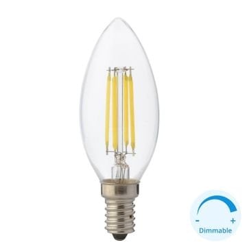 HOROZ 001-013-1004 4 Watt Şeffaf Camlı Dimli Rustik Mum Ampul
