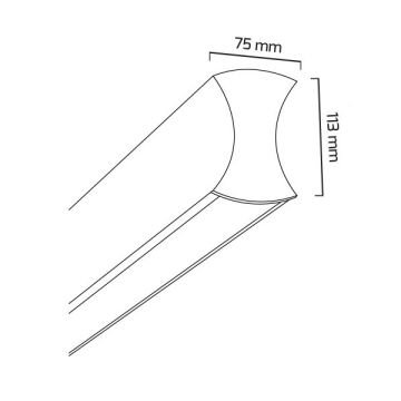 GOYA GY 8048-90 Siyah/Beyaz Kasa 39 Watt 90 cm Sıva Üstü DİMLİ Lineer Armatür