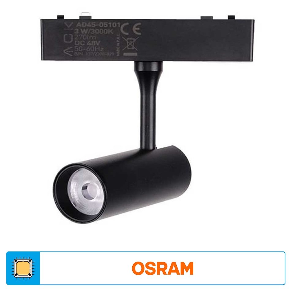 ACK AD45-05101 3 Watt OSRAM LED Magnet Ray Spot - Gün Işığı (3000K)
