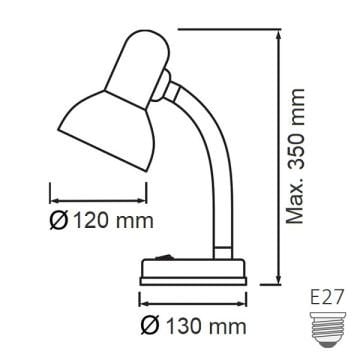 HOROZ 048-009-0060 BİHTER Beyaz Masa Lambası