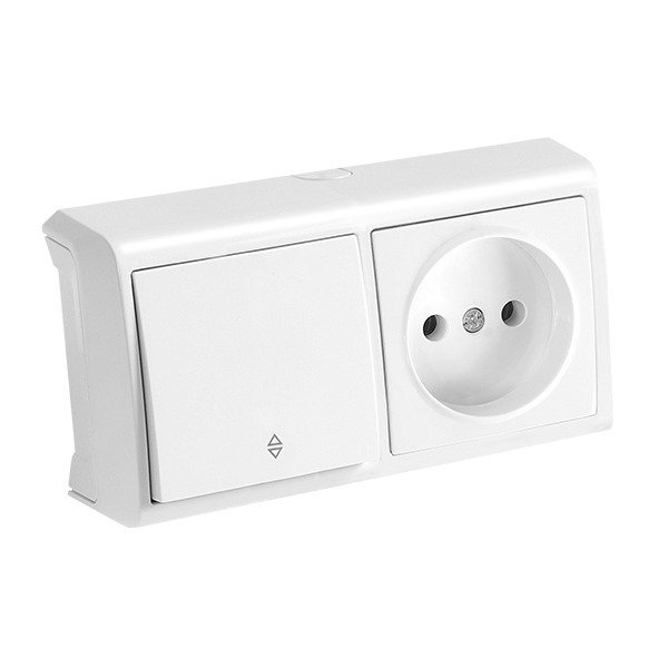 VİKO Vera 90681191 Yatay İkili Kombine Vavien ve Priz [Beyaz]
