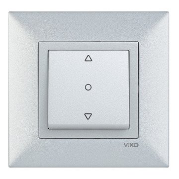 VİKO Novella/Trenda 92605072 Tek Düğmeli Jaluzi Kumanda Anahtarı Düğmesi [Gümüş]