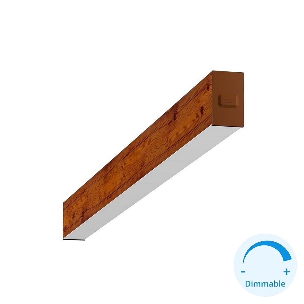 GOYA GY 8032-120-65-C 52 Watt 120 cm Ahşap (Ceviz) Desenli Sıva Üstü DİMLİ Lineer Armatür