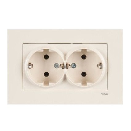 VİKO Karre/Meridian 90967256 İkili Topraklı Priz [Krem]