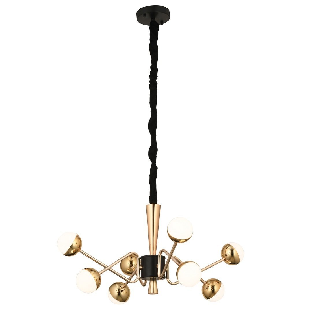 CL-642-4+4 - 96 Watt Sekizli Gold-SiyahLED Avize (Çift Işık Renkli)