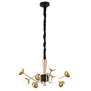 CL-642-4+4 - 96 Watt Sekizli Gold-SiyahLED Avize (Çift Işık Renkli)