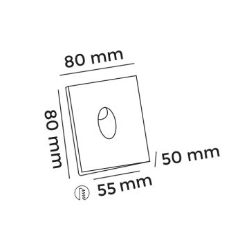 MOLLED MOL7081 3 Watt Siyah Sıva Altı Kare LED Merdiven Armatürü (Metal)