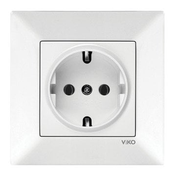 VİKO Karre/Meridian 90967008 Topraklı Priz [Beyaz]