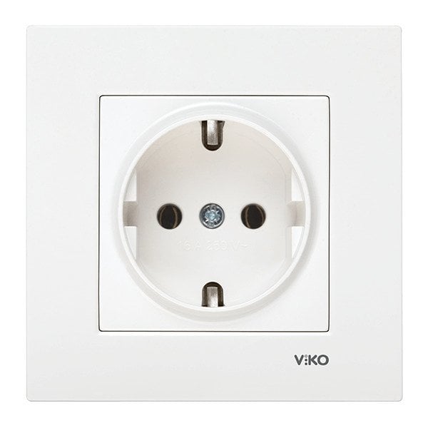 VİKO Karre/Meridian 90967008 Topraklı Priz [Beyaz]