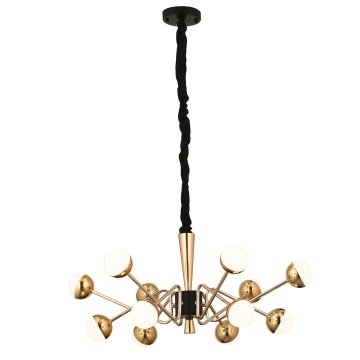 CL-642-6+4 - 72 Watt Onikili Gold-Siyah LED Avize (Çift Işık Renkli)